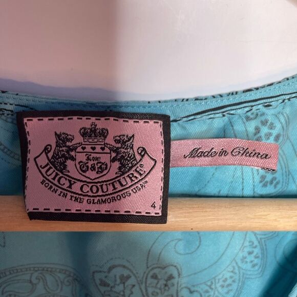 5 for $25🔥Juicy Couture Teal Paisley Half Button Front Dress Size 4 - Picture 3 of 8